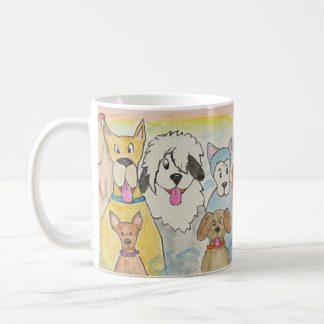 Hunde im Himmel Kaffeetasse (Links)