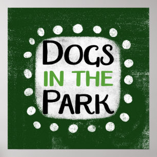 Hunde im Park Poster Wall Art