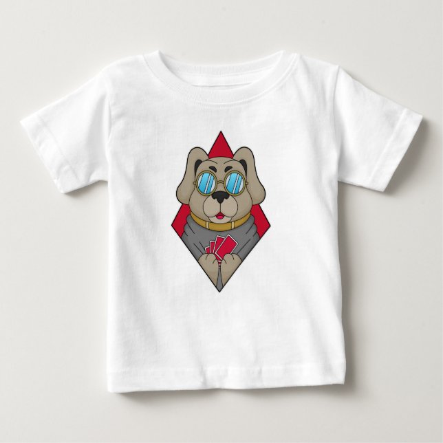 Hunde im Poker mit Poker-Karten Baby T-shirt (Vorderseite)