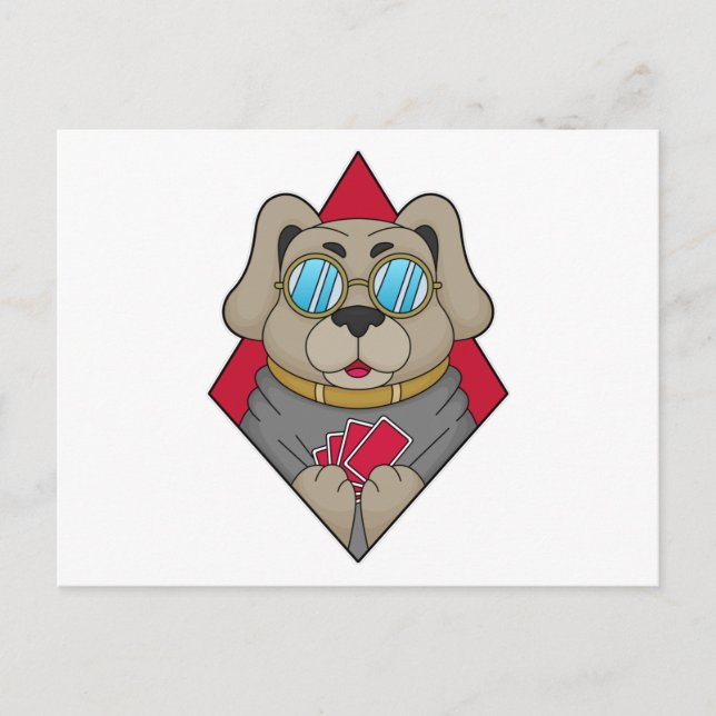 Hunde im Poker mit Poker-Karten Postkarte (Vorderseite)