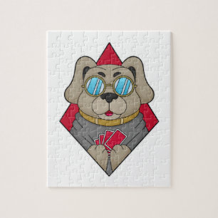 Hunde im Poker mit Poker-Karten Puzzle