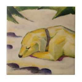 Hunde im Schnee liegen (von Franz Marc) Fliese