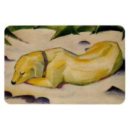 Hunde im Schnee liegen (von Franz Marc) Magnet