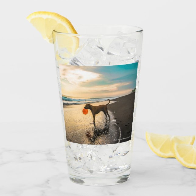 Hunde im Spiel, zweiseitig, Glas (Vorderseite Ice)