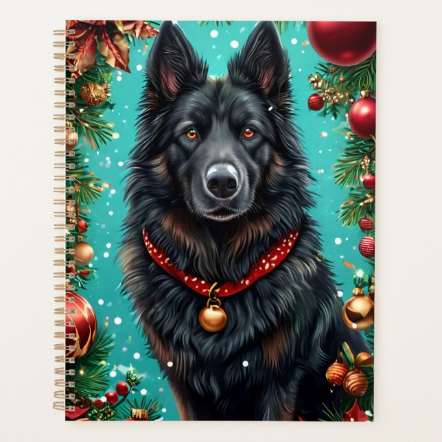 Hunde im Weihnachtsdekor Planer (Vorderseite)