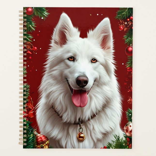 Hunde im Weihnachtsdekor Planer (Vorderseite)