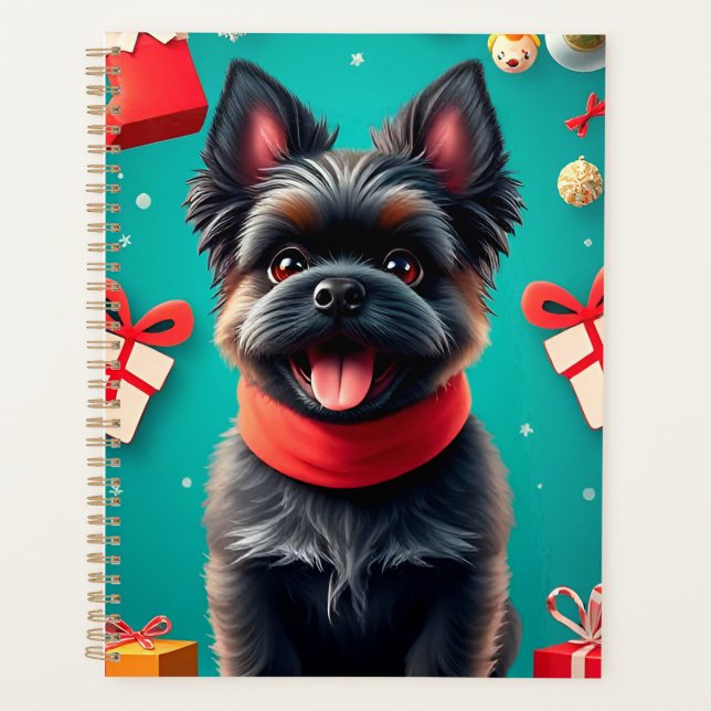 Hunde im Weihnachtsdekor Planer (Vorderseite)