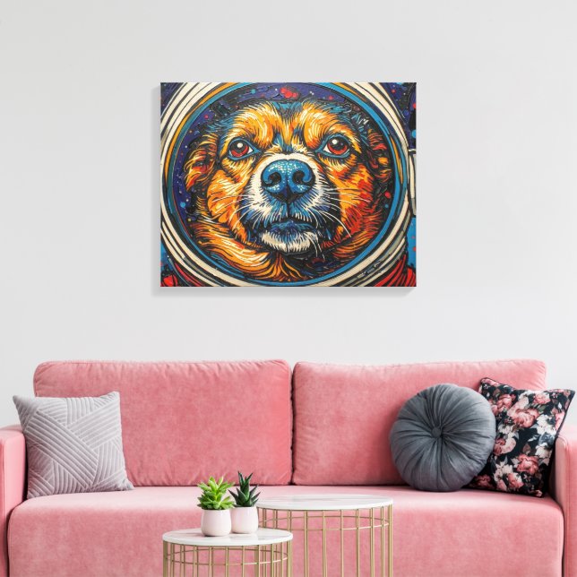 HUNDE IM WELTALL LEINWANDDRUCK (Insitu (Wohnzimmer))