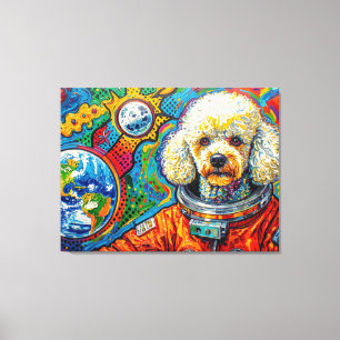 HUNDE IM WELTALL-POODLE 5 LEINWANDDRUCK