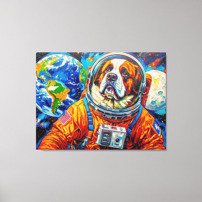 HUNDE IM WELTALL-ST. BERNARD 7 LEINWANDDRUCK (Vorderseite)