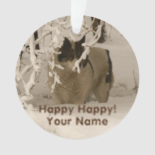 Hunde im Winter Ornament