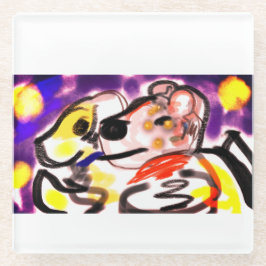 Hunde in der Nacht Glasuntersetzer