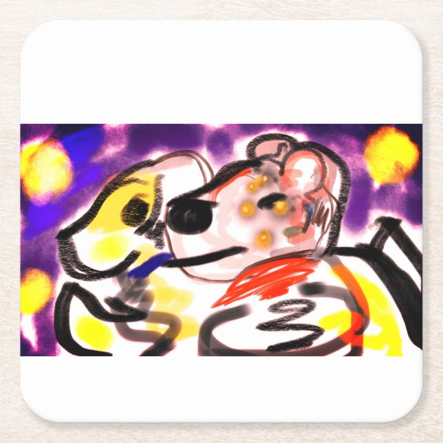 Hunde in der Nacht Rechteckiger Pappuntersetzer (Vorderseite)