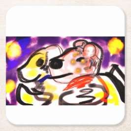 Hunde in der Nacht Rechteckiger Pappuntersetzer