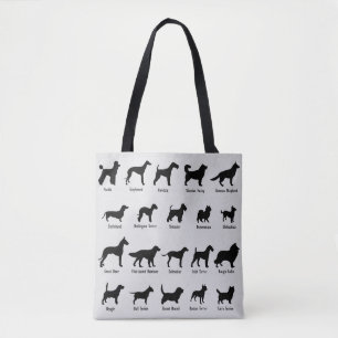 Hunde in der Silhouette Tote Beutel