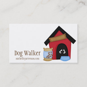 Hunde in Dog House Walker Pet Sitter Visitenkarten Visitenkarte