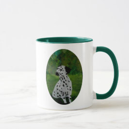 Hunde in einem Dalmatiner mit Gartenmalerei Tasse
