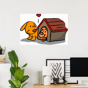 Hunde in einem Dog House Poster