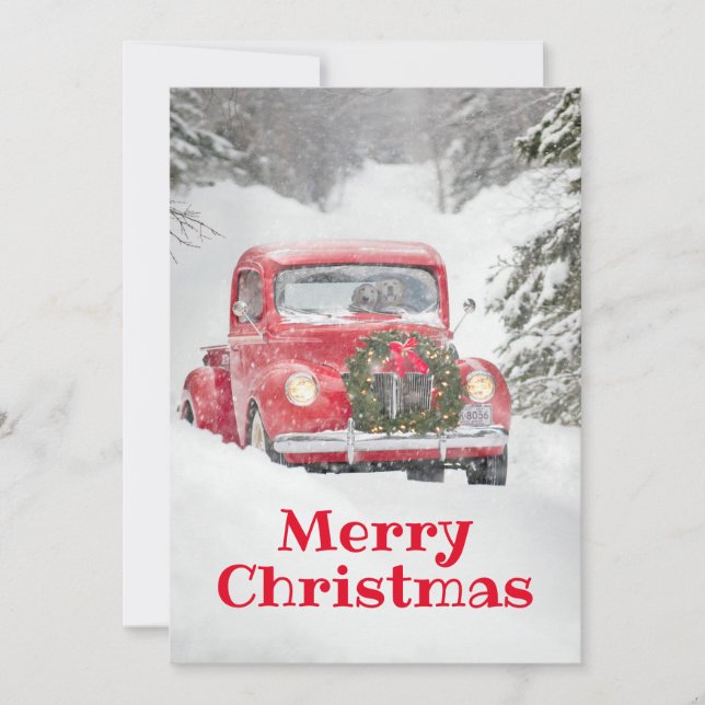 Hunde in einem Lastwagen Einladung (Vorderseite)