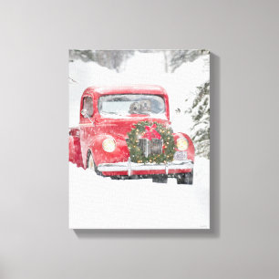 Hunde in einem Lastwagen Leinwanddruck