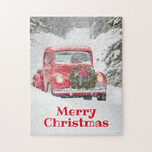 Hunde in einem Lastwagen Puzzle