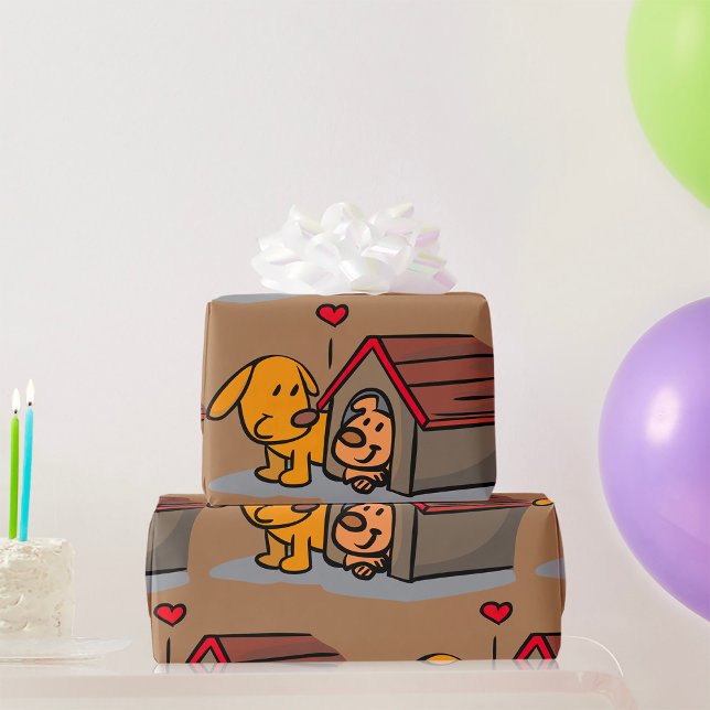 Hunde in einem Umschlagpapier eines Hundes Geschenkpapier (Von Creator hochgeladen)