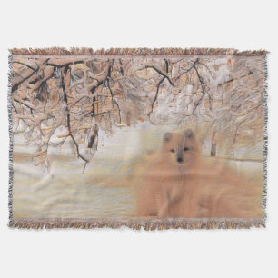 Hunde in einer farbenfrohen Winterlandschaft, Aqua Decke
