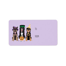 Hunde in Halloween-Kostümen Adressaufkleber