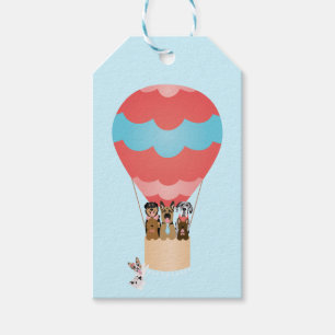 Hunde in Heißluftballon Geschenkanhänger