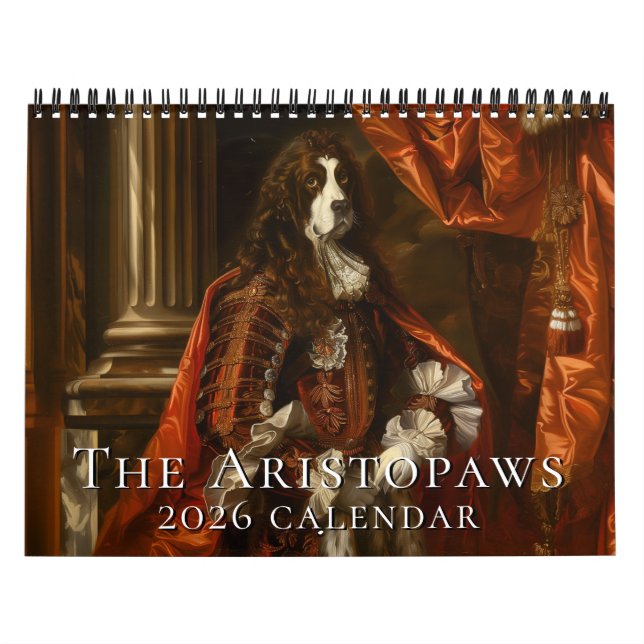 Hunde in historischen Kostümen 2026 Mauerkalender Kalender (Titelbild)