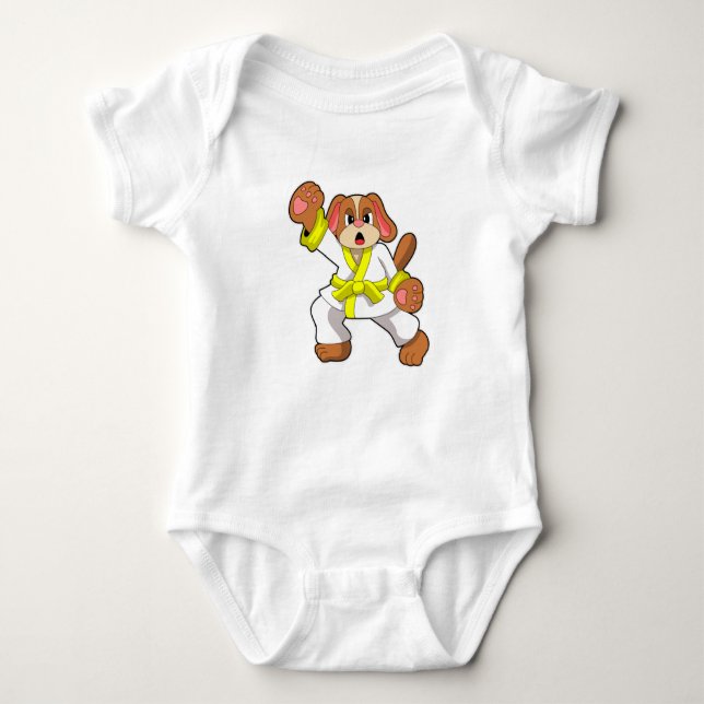 Hunde in Karate Martial Arts Baby Strampler (Vorderseite)