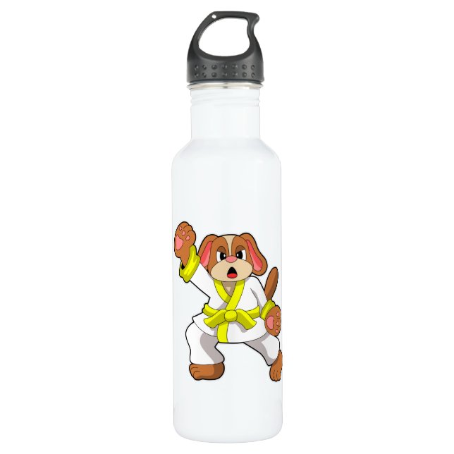 Hunde in Karate Martial Arts Edelstahlflasche (Vorderseite)