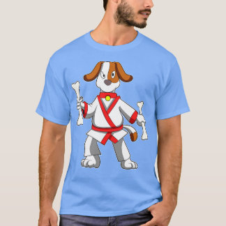 Hunde in Karate mit Knochen T-Shirt