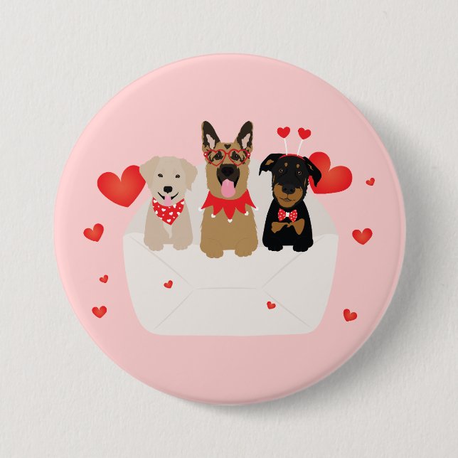 Hunde in Liebe Button (Vorderseite)