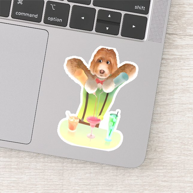 Hunde in Retro-Bar Aufkleber (Detail)