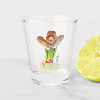Hunde in Retro-Bar Schnapsglas