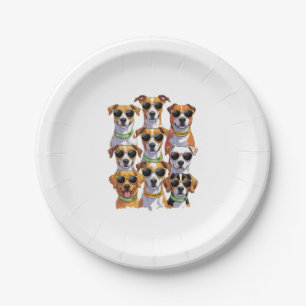 Hunde in Sonnenbrillen Paws Hydriert Pappteller