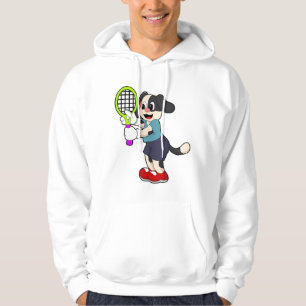 Hunde in Tennis mit Tennisschläger Hoodie