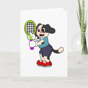 Hunde in Tennis mit Tennisschläger Karte