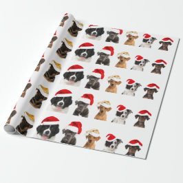 Hunde in Weihnachtsmannmütze Wrapping Paper für We Geschenkpapier