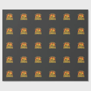 Hunde jagt Zombies Halloween-Design Geschenkpapier