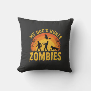 Hunde jagt Zombies Halloween-Design Kissen