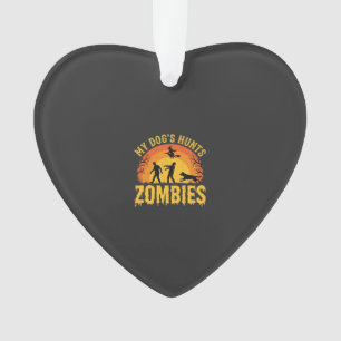 Hunde jagt Zombies Halloween-Design Ornament