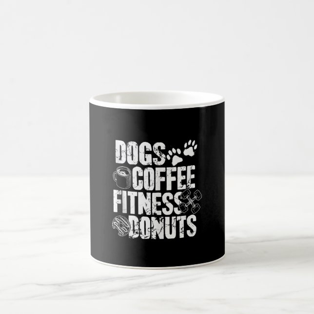 Hunde Kaffee Ness Donuts Gym Feinschmecker Workout Kaffeetasse (Mittel)