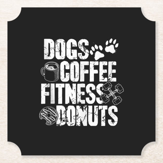 Hunde Kaffee Ness Donuts Gym Feinschmecker Workout Untersetzer (Vorderseite)
