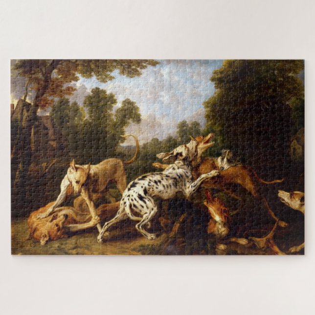 Hunde kämpfen (von Frans Snyders) Puzzle (Horizontal)