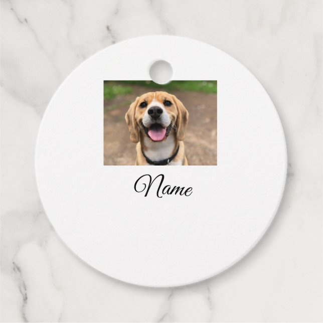 Hunde Katze Foto hinzufügen Haustiername cu benutz Geschenkanhänger (Vorderseite)