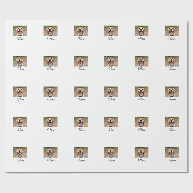 Hunde Katze Foto hinzufügen Haustiername cu benutz Geschenkpapier (Flach)