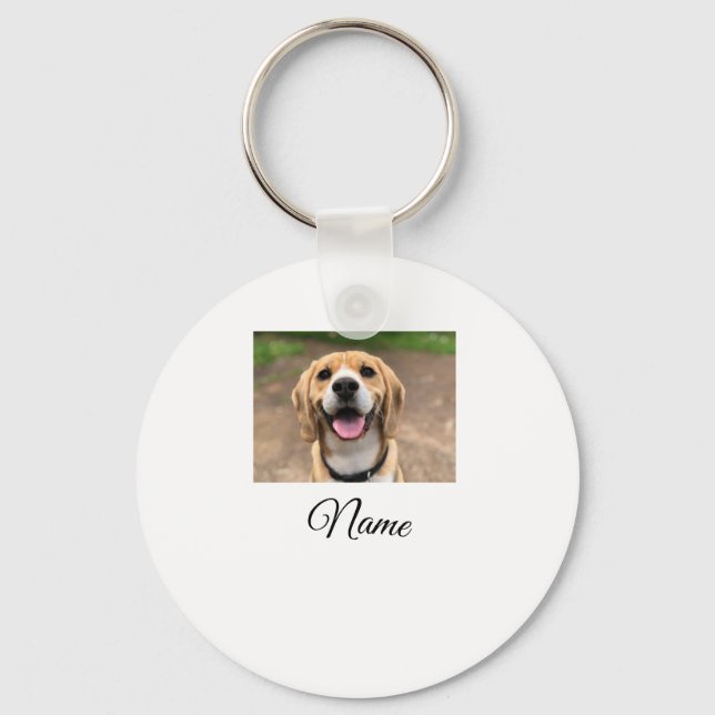 Hunde Katze Foto hinzufügen Haustiername cu benutz Schlüsselanhänger (Vorderseite)