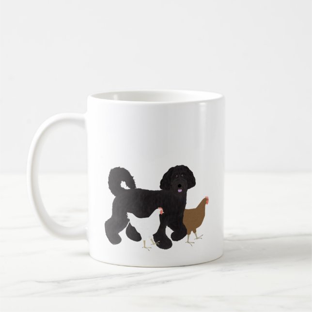Hunde, Katze, Hühner-Tasse Kaffeetasse (Links)